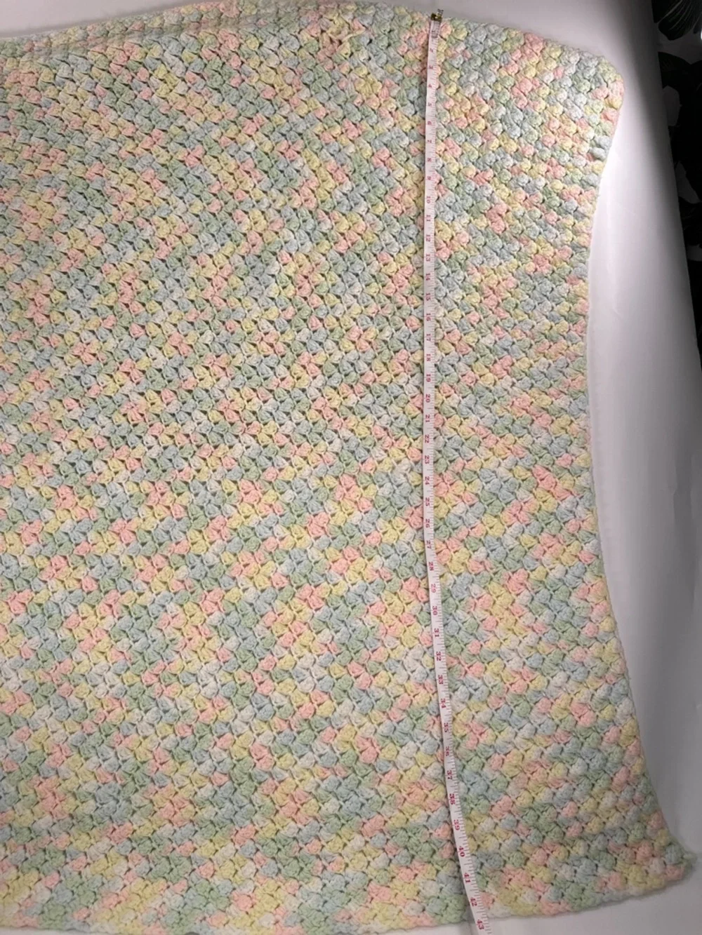Pastel Crochet Baby Blanket Shell Stitch Nursery Afghan OS